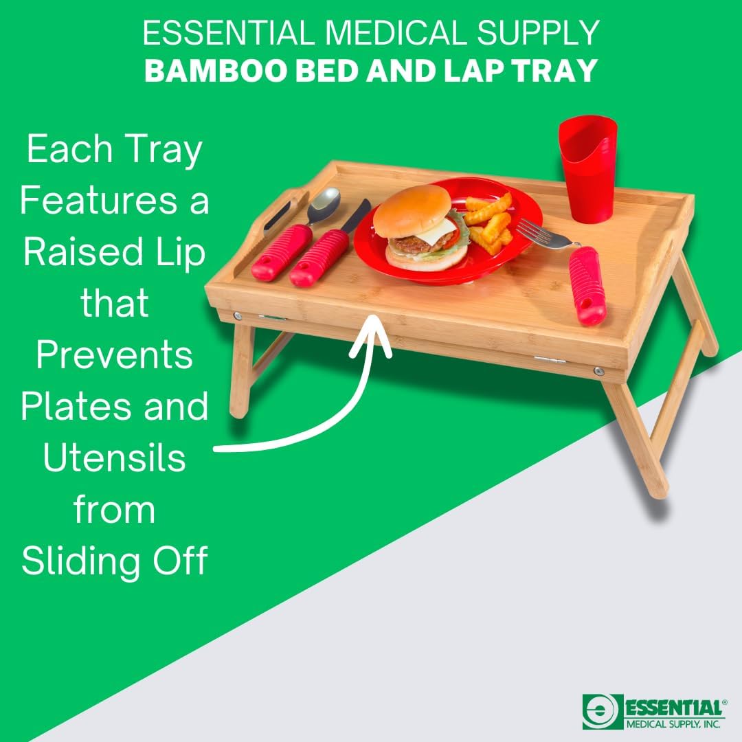 Essential Bamboo Tray Table – Adjustable Folding Bed & Chair Tray