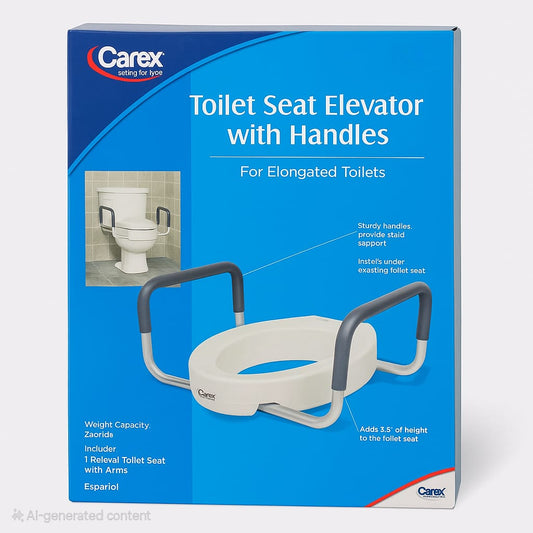 Carex Toilet Seat Elevator with Handles – For Elongated Toilets