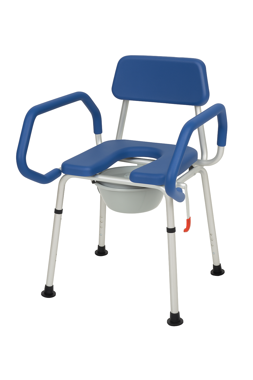 Deluxe Padded Commode Chair with Removable Bucket