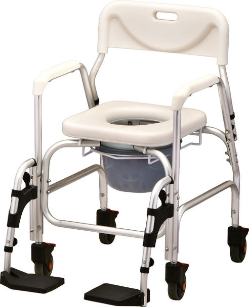 Shower Commode Chair with Wheels and Footrests (NOVA)